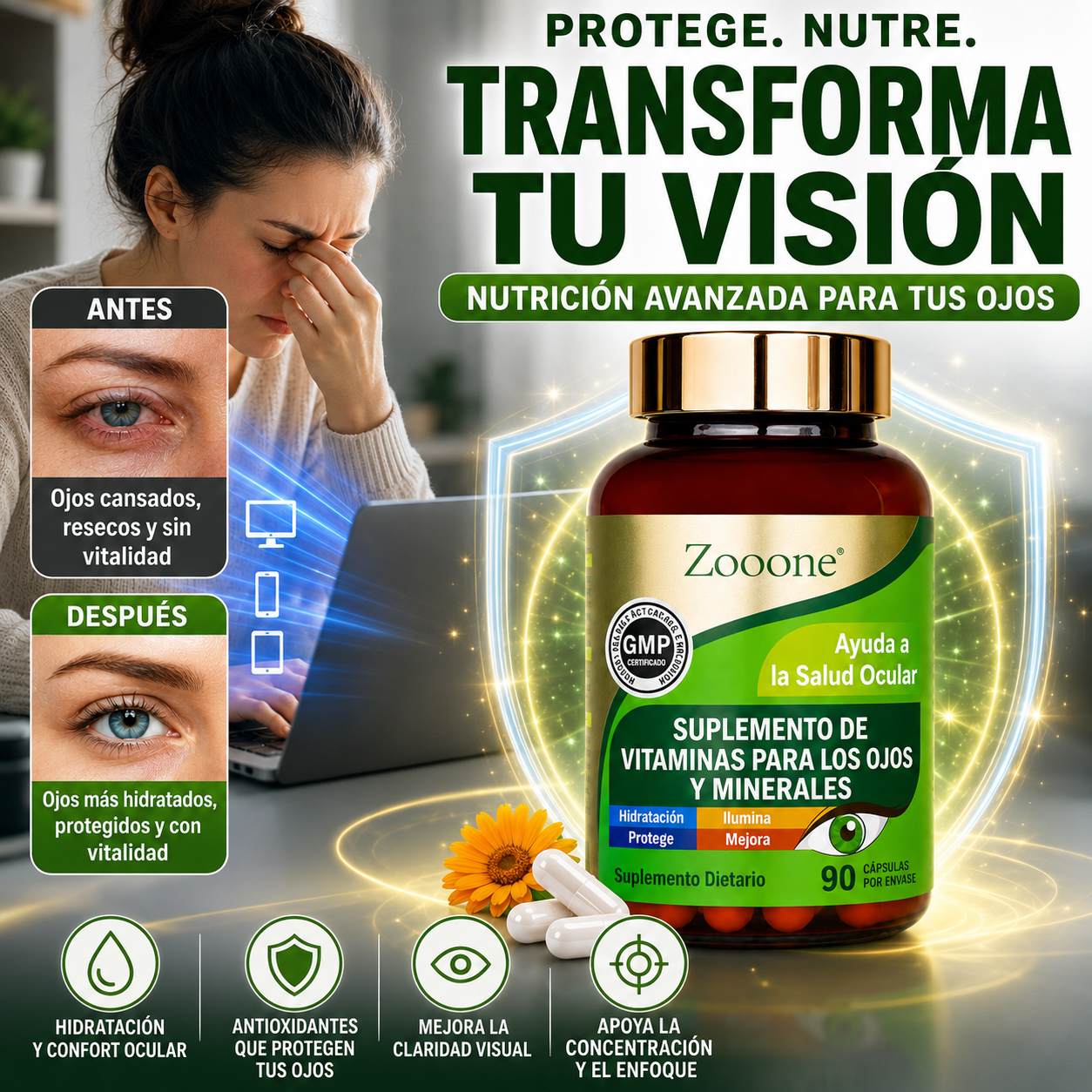 Suplemento de Vitaminas para los Ojos - Protegé tu visión, potenciá tu día