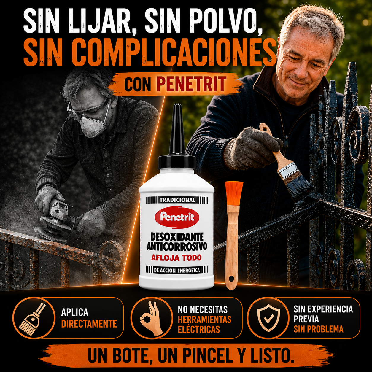 Desoxidante Anticorrosivo - Elimina el Óxido y deja tus rejas como nuevas, sin lijar ni llamar a un pintor.