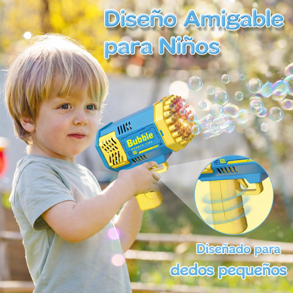 Pistola  Rocket Burbujas Automática para Niños