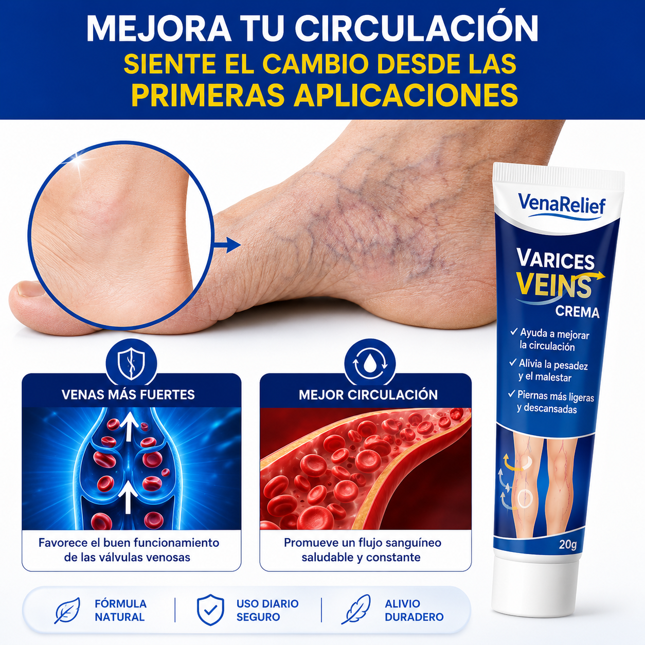VenaRelief - Recuperá La Confianza En Tus Piernas y Reducí La Sensación De Pesadez Diaria