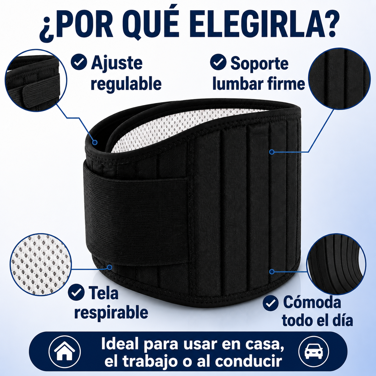 Faja de Soporte Lumbar - Movete con más confianza y comodidad todos los días
