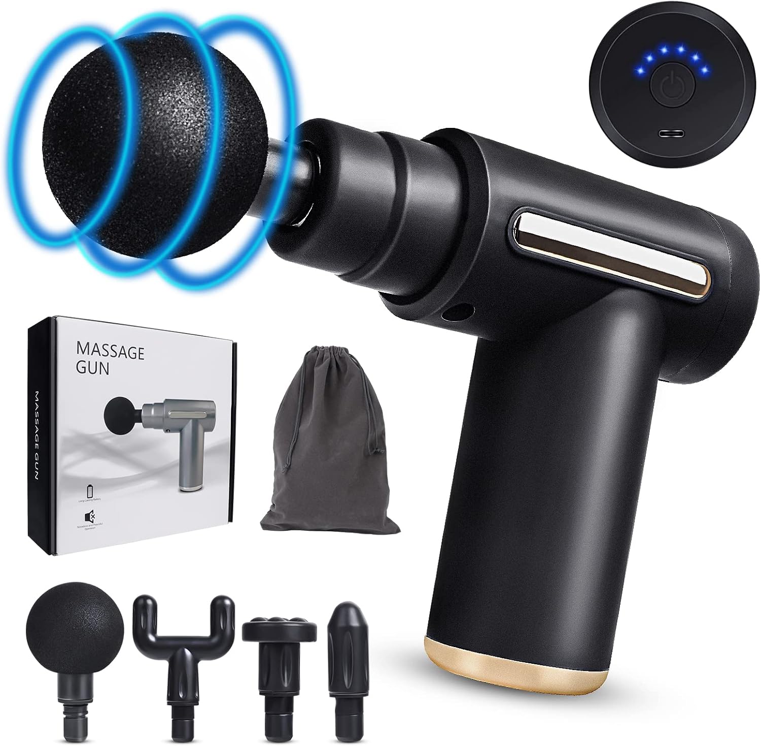 Pistola de masaje 4 en 1: Recuperación muscular profesional en casa