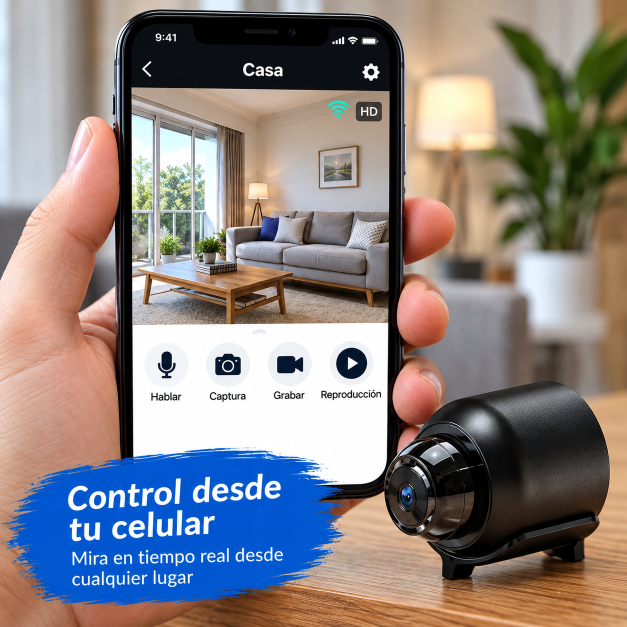Minicámara WiFi inteligente: visión diurna y nocturna para una vigilancia discreta.