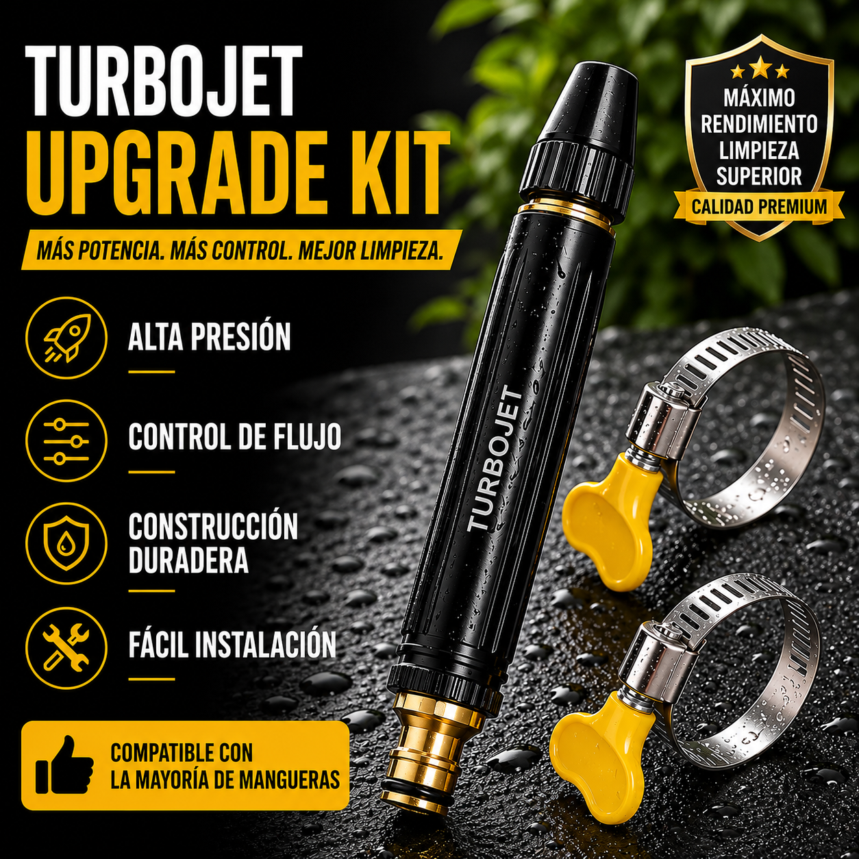TurboJet Boquilla de Alta Presión - Potencia y practicidad para la limpieza diaria.