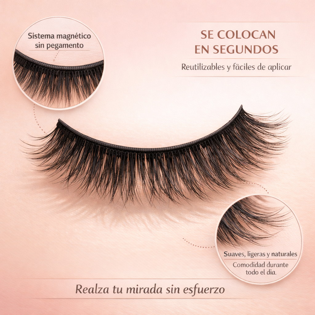 Pestañas Magnéticas Premium – Mirada Impactante en Segundos Sin Pegamento (2X1 OFERTA)