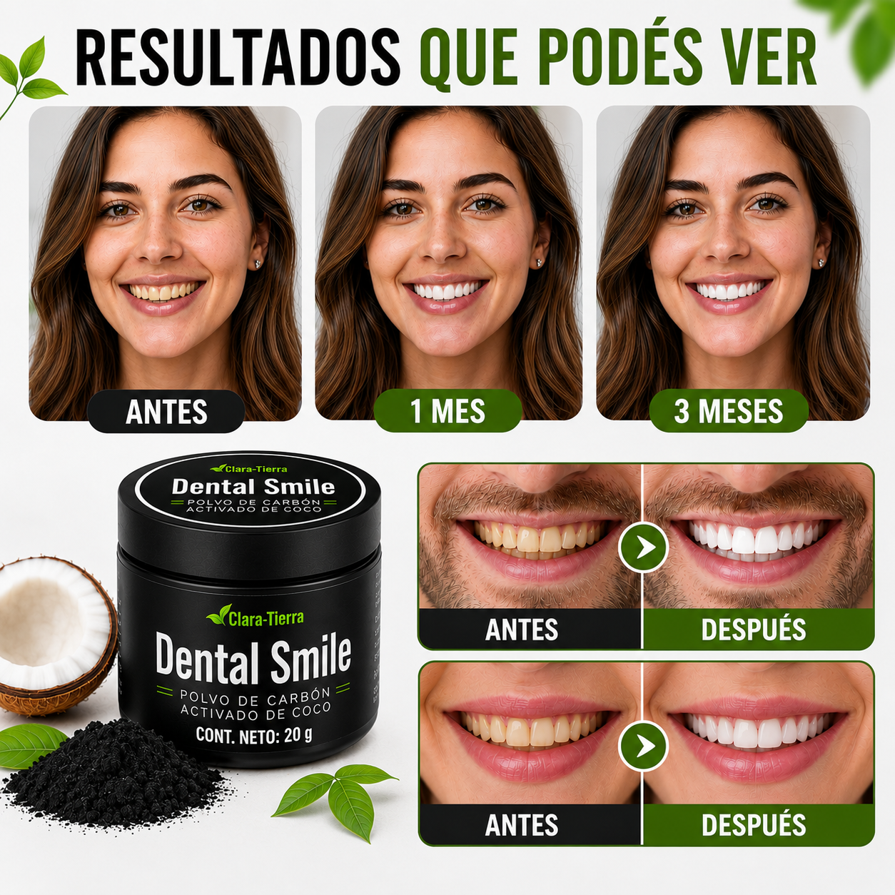 Polvo Dental Smile - una sonrisa más blanca, fresca y segura desde casa
