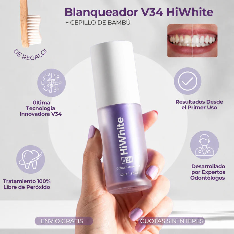 Blanqueador HiWhite™ + Cepillo de Bambú
