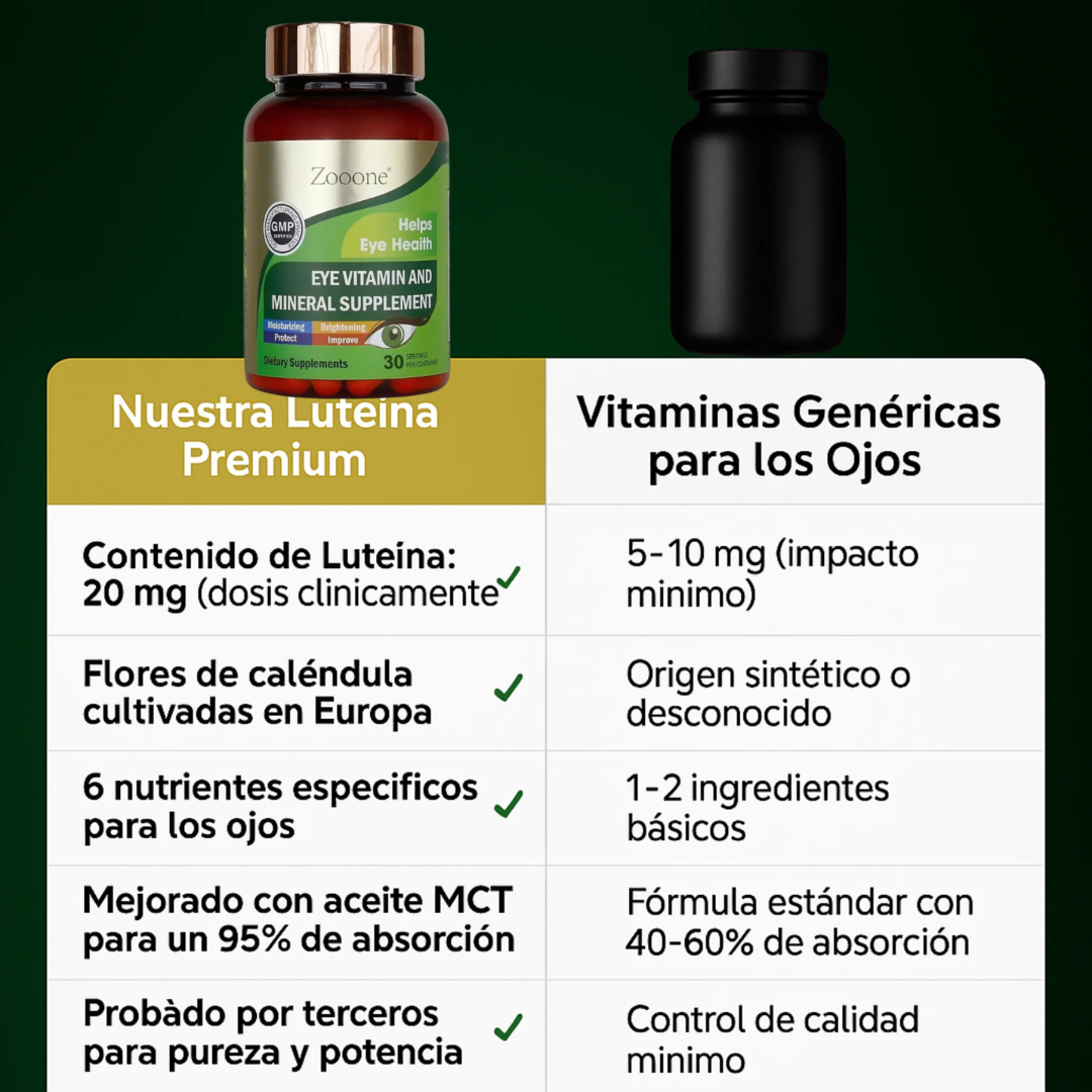 Vitaminas Naturales para la Salud Ocular con Luteína y Zeaxantina | Protección y Mejora de la Visión