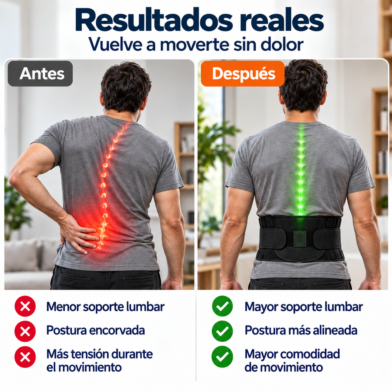 Cinturón de soporte térmico ajustable - Acompaña tu espalda todos los días