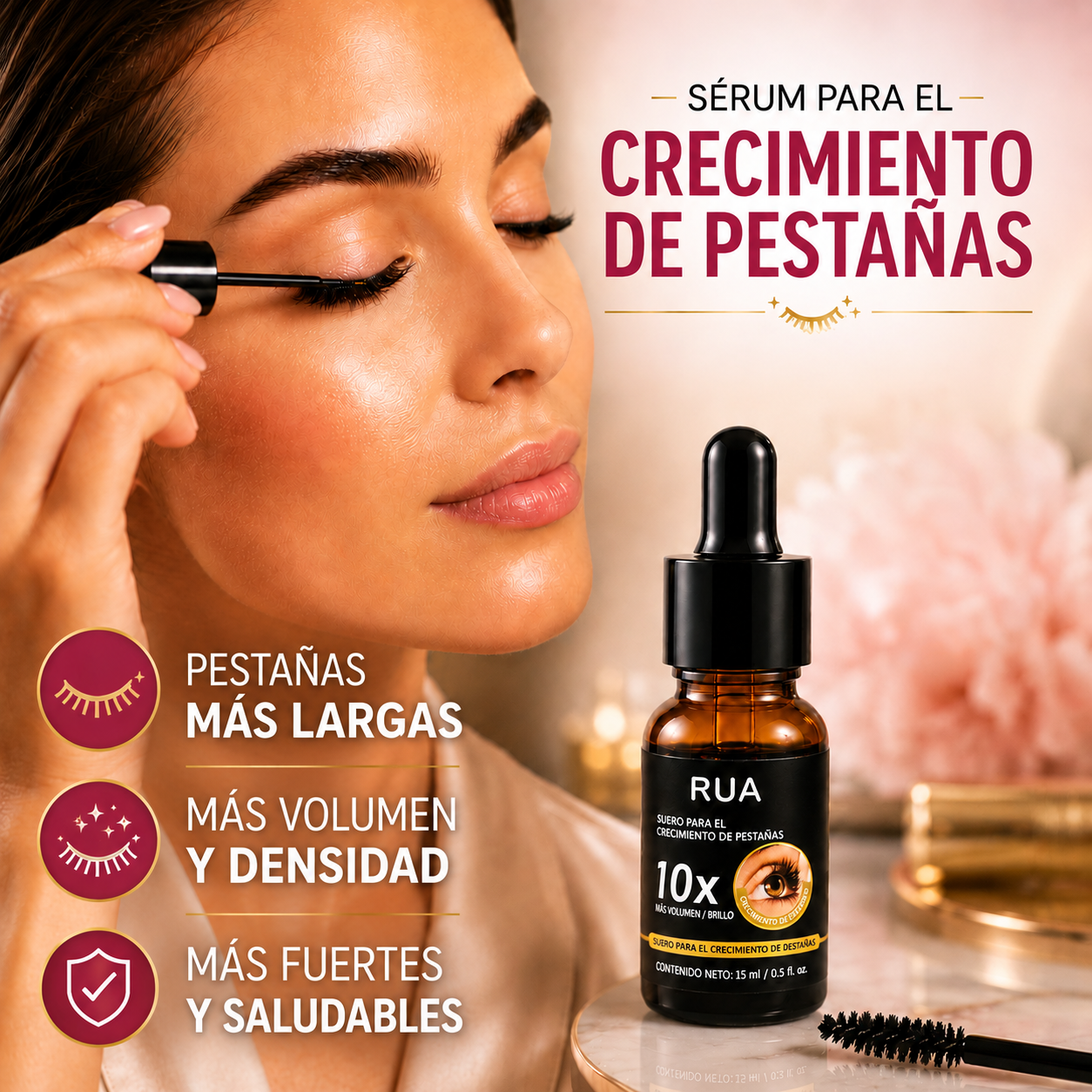 Sérum RUA 10X para Crecimiento y Brillo de Pestañas