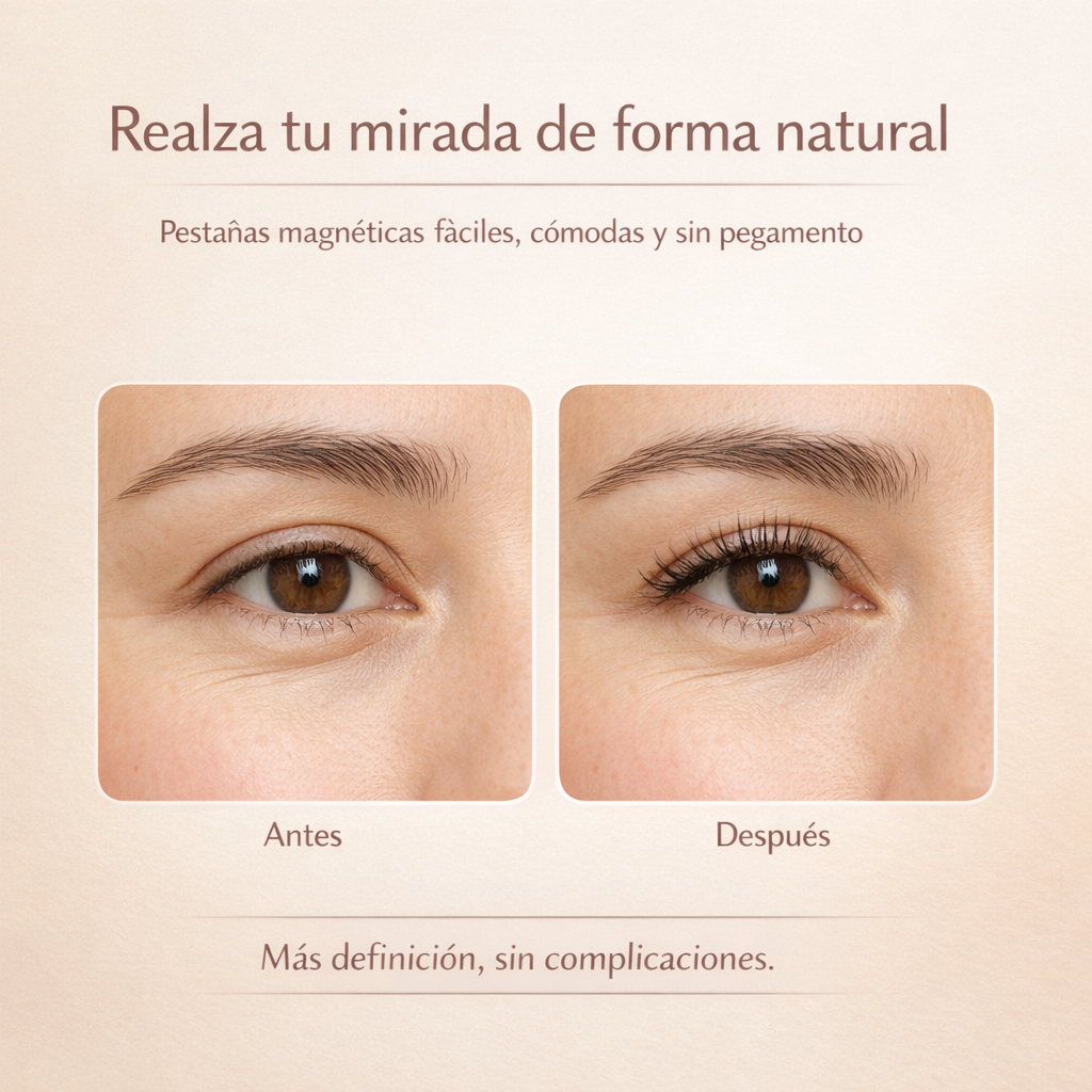 Pestañas Magnéticas Premium – Mirada Impactante en Segundos Sin Pegamento (2X1 OFERTA)