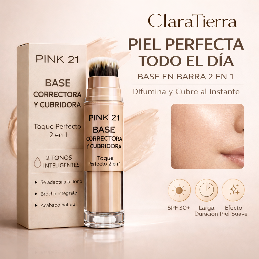 Base de Maquillaje en Barra 2 en 1 Flawless Touch — Difumina y Cubre al Instante