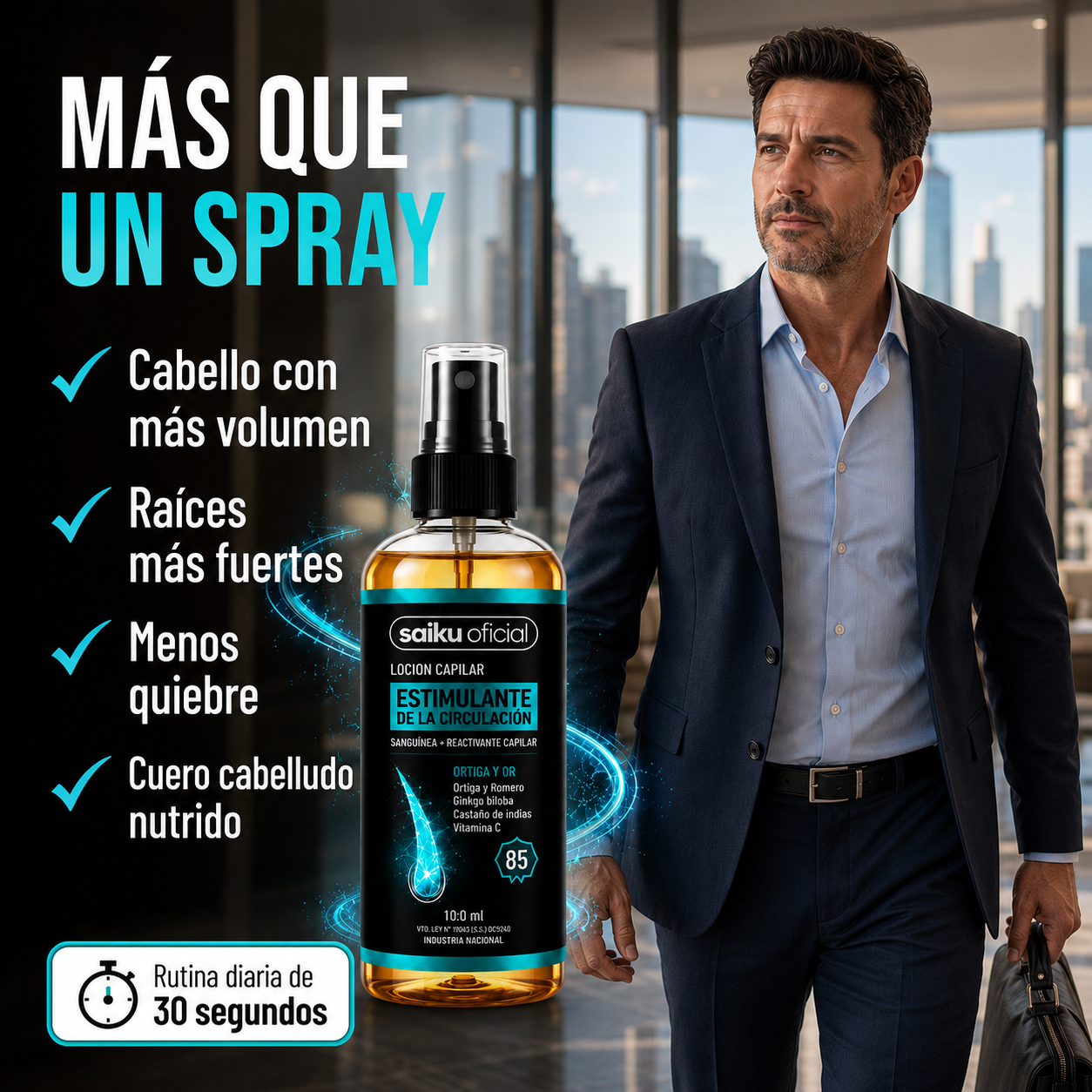 Hair Spray Activator - Recuperá un cabello más abundante antes de que avance el adelgazamiento.