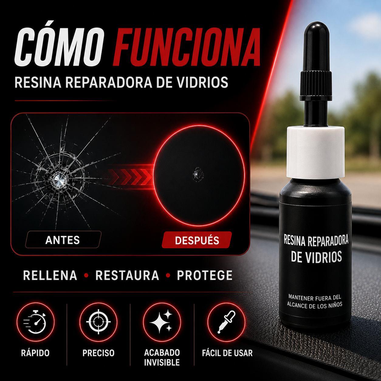 Resina Reparadora de Vidrios – Repará Grietas y Marcas en Minutos