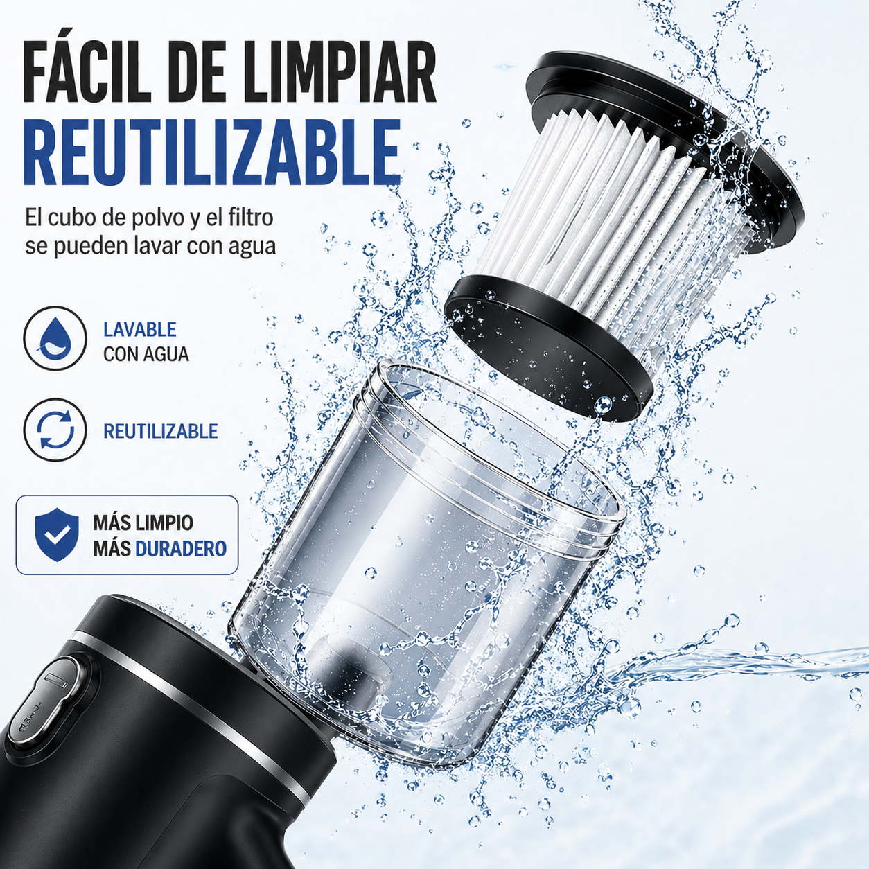 Aspiradora Mini Inalámbrica – Potente Soplador de Aire Sin Cable para Limpieza de Auto, Hogar y Teclado