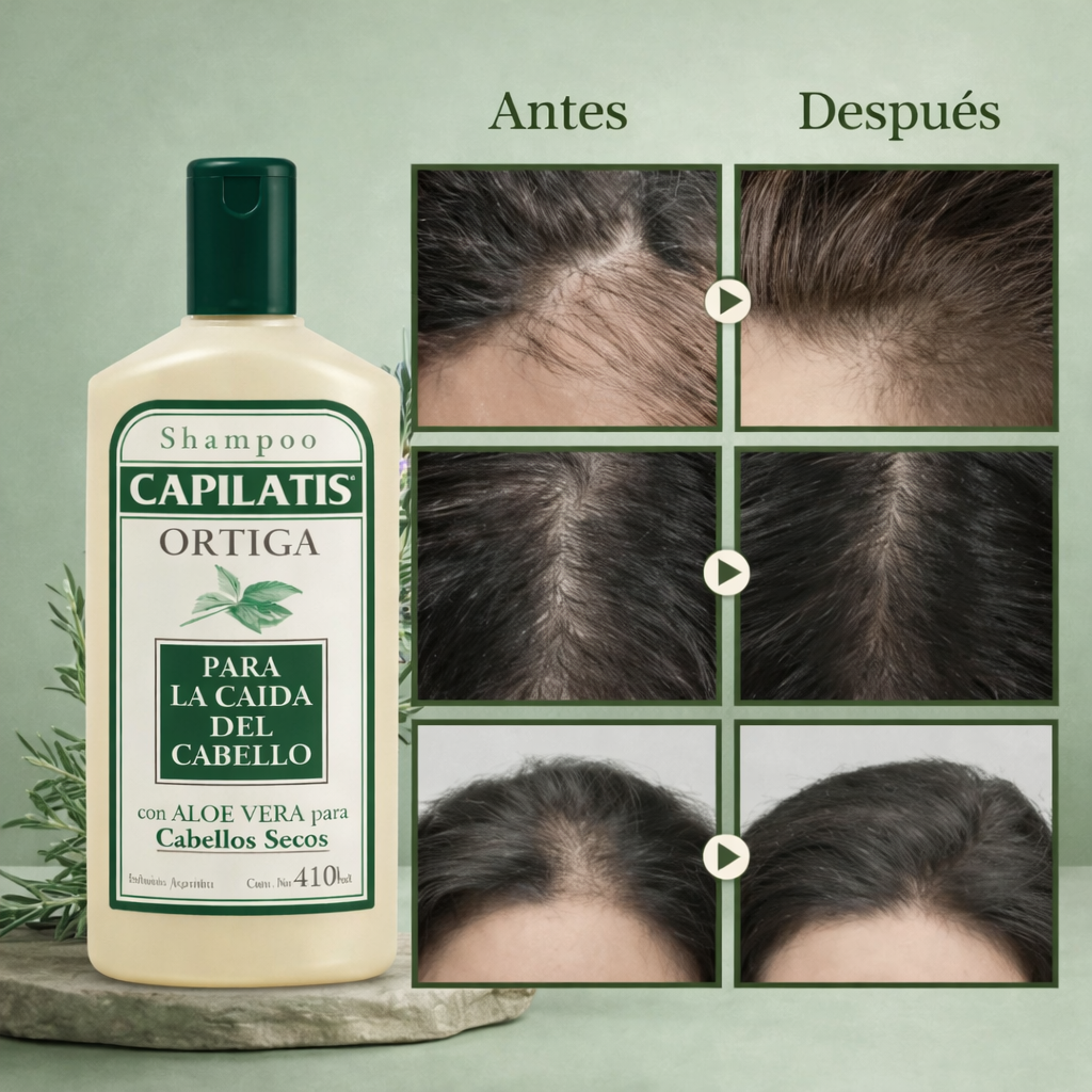 Capilatis Shampoo de Ortiga + Aloe Vera - Recuperación capilar con efecto boost en el folículo