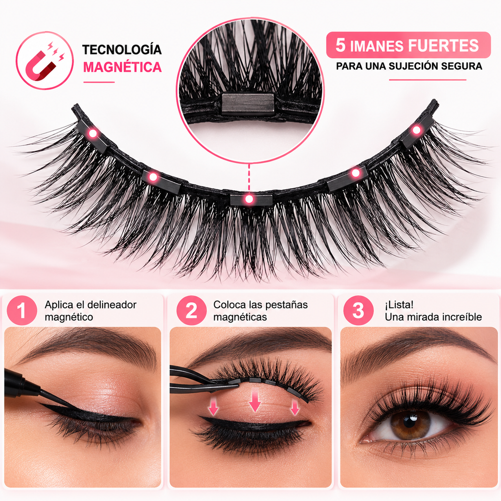 Pestañas Magnéticas Premium – Belleza Todo el Día, Sin Pegamento ni Complicaciones
