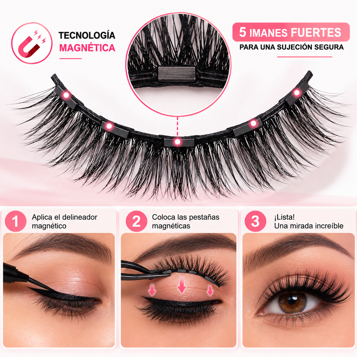 Pestañas Magnéticas Premium – Belleza Todo el Día, Sin Pegamento ni Complicaciones