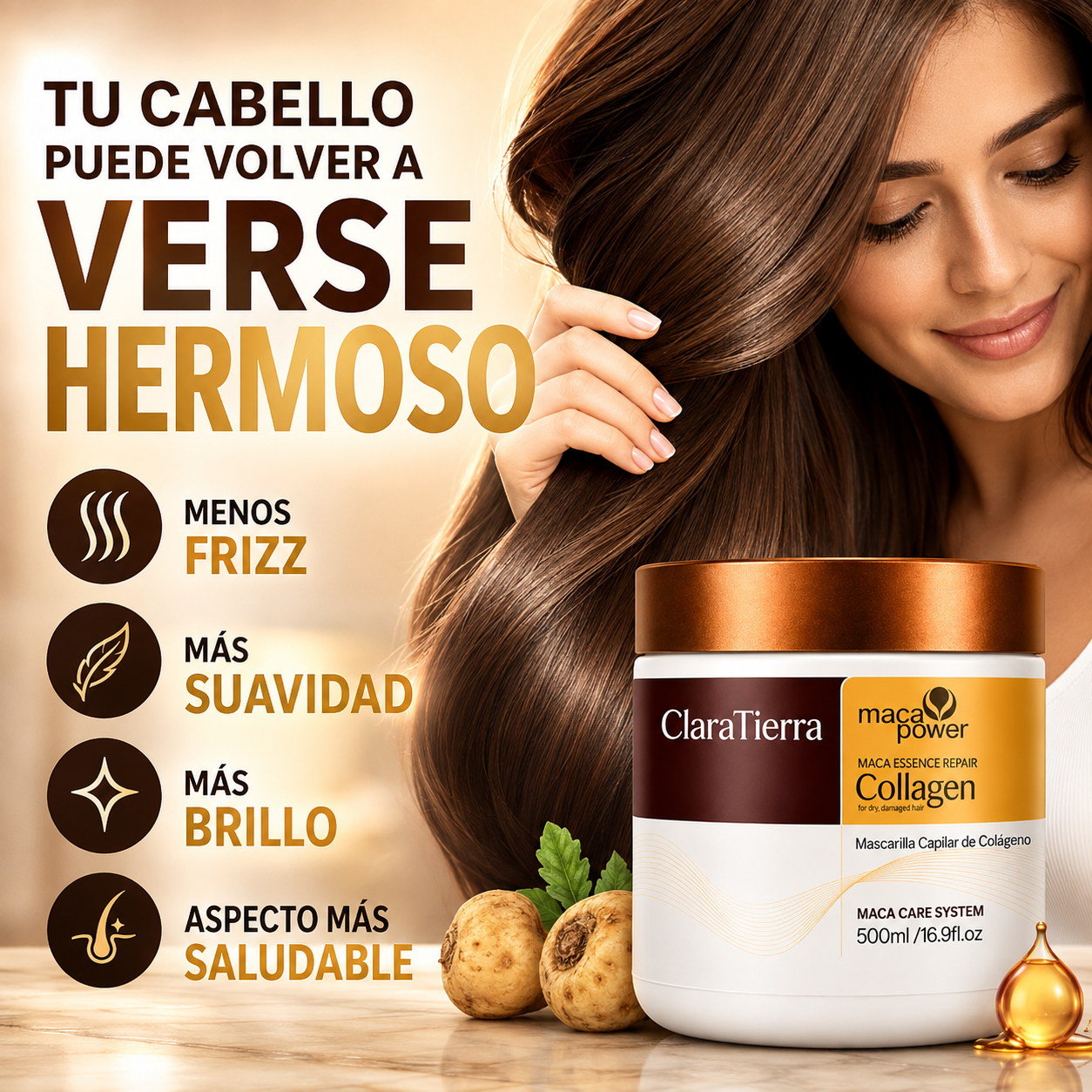 Mascarilla Capilar de Colágeno Maca Hair System - Repará, nutrí y devolvé el brillo a tu cabello.