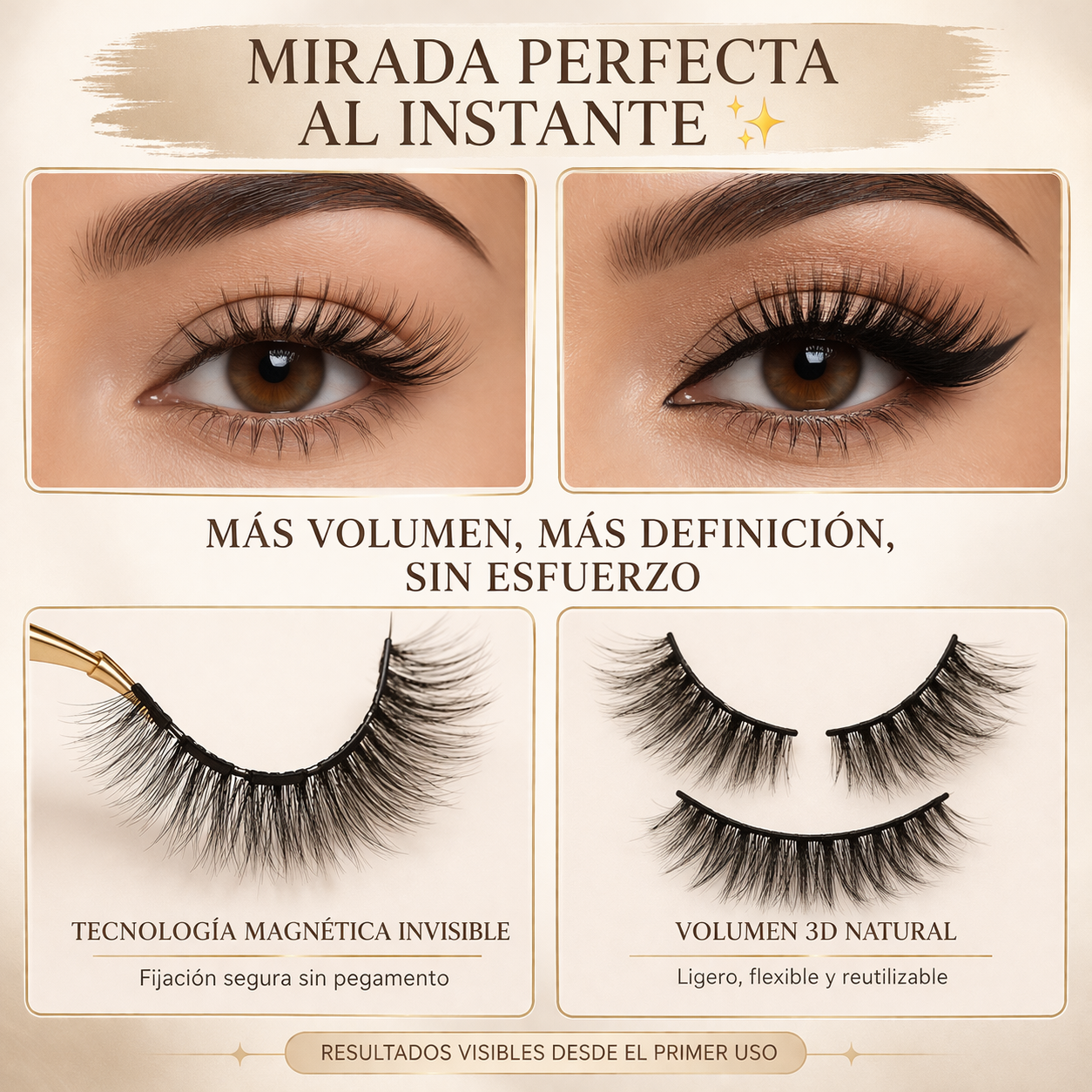 Pestañas Magnéticas Premium – Mirada Impactante en Segundos Sin Pegamento (2X1 OFERTA)