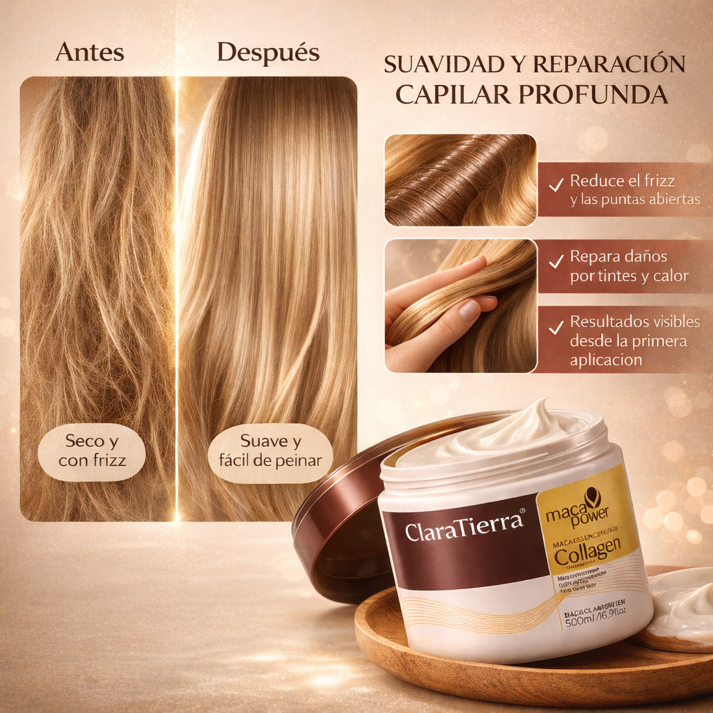 Mascarilla capilar de colágeno - Devuélvele Vida, Brillo y Fuerza a Tu Cabello en Cada Aplicación