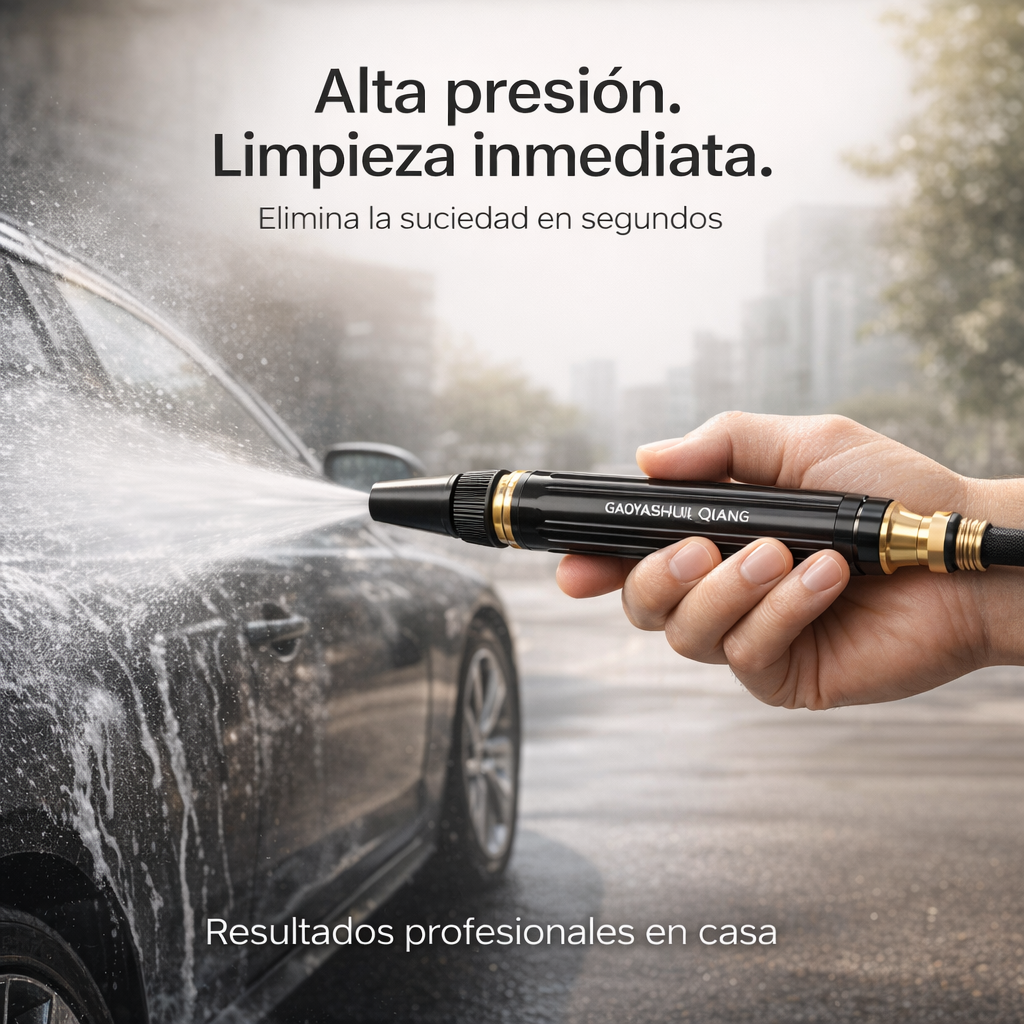 Boquilla de Alta Presión Pro - Convierte tu manguera en una máquina de limpieza profesional en segundos