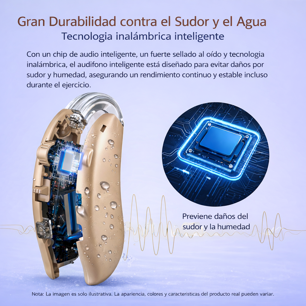 Audífono Digital  — amplificador de sonido digital BTE portátil para personas mayores con pérdida auditiva