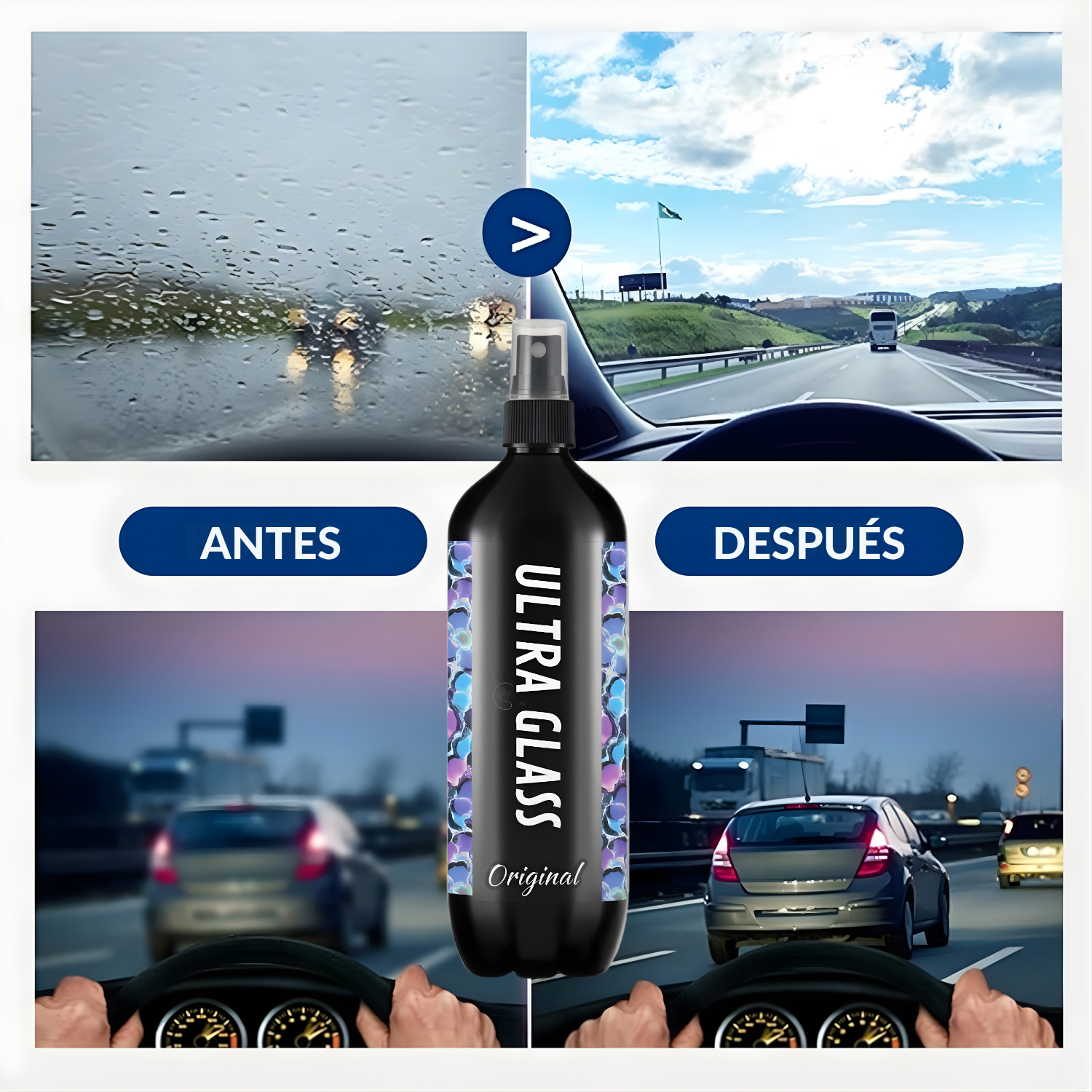 ULTRA GLASS – Spray protector contra la lluvia ácida para superficies cristalinas y sin daños