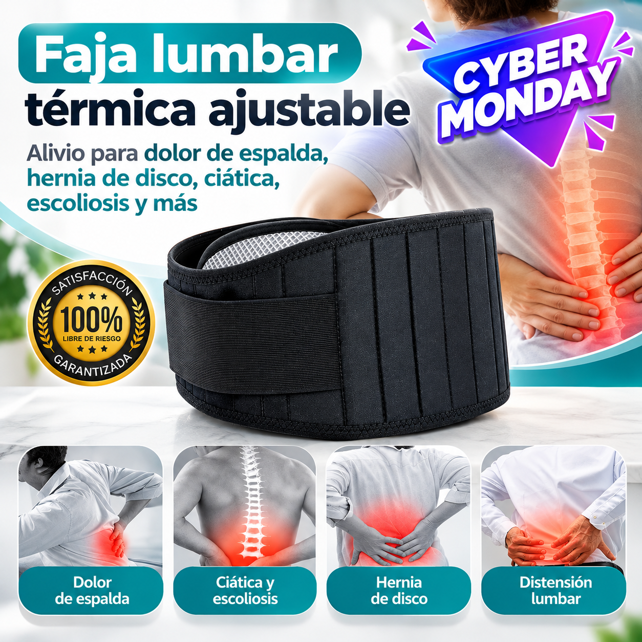 Faja lumbar térmica ajustable (pdp7)
