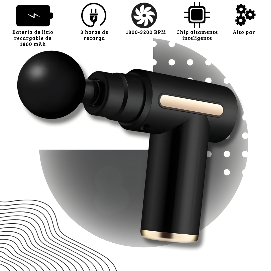 Pistola de masaje 4 en 1: Recuperación muscular profesional en casa