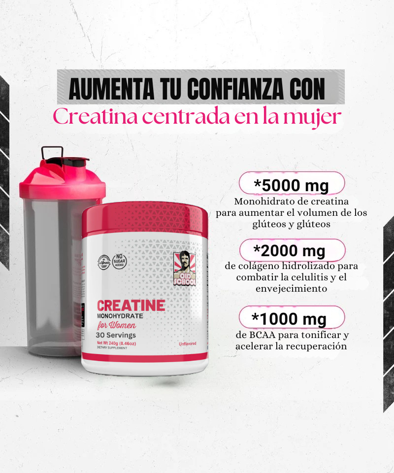 Monohidrato de creatina para mujeres: aumenta tu confianza con solo una cucharada