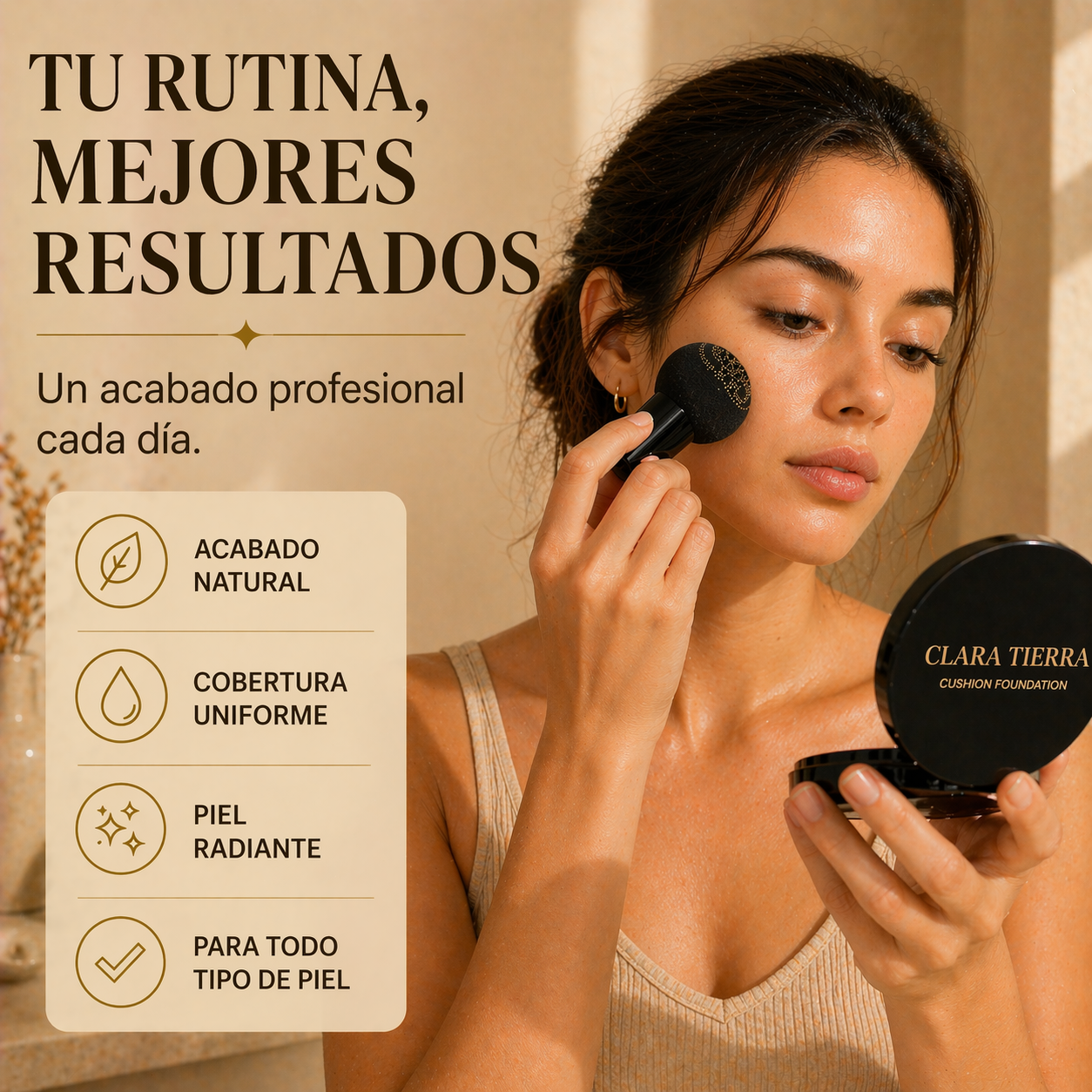Clara Tierra - Base de Maquillaje Air Cushion