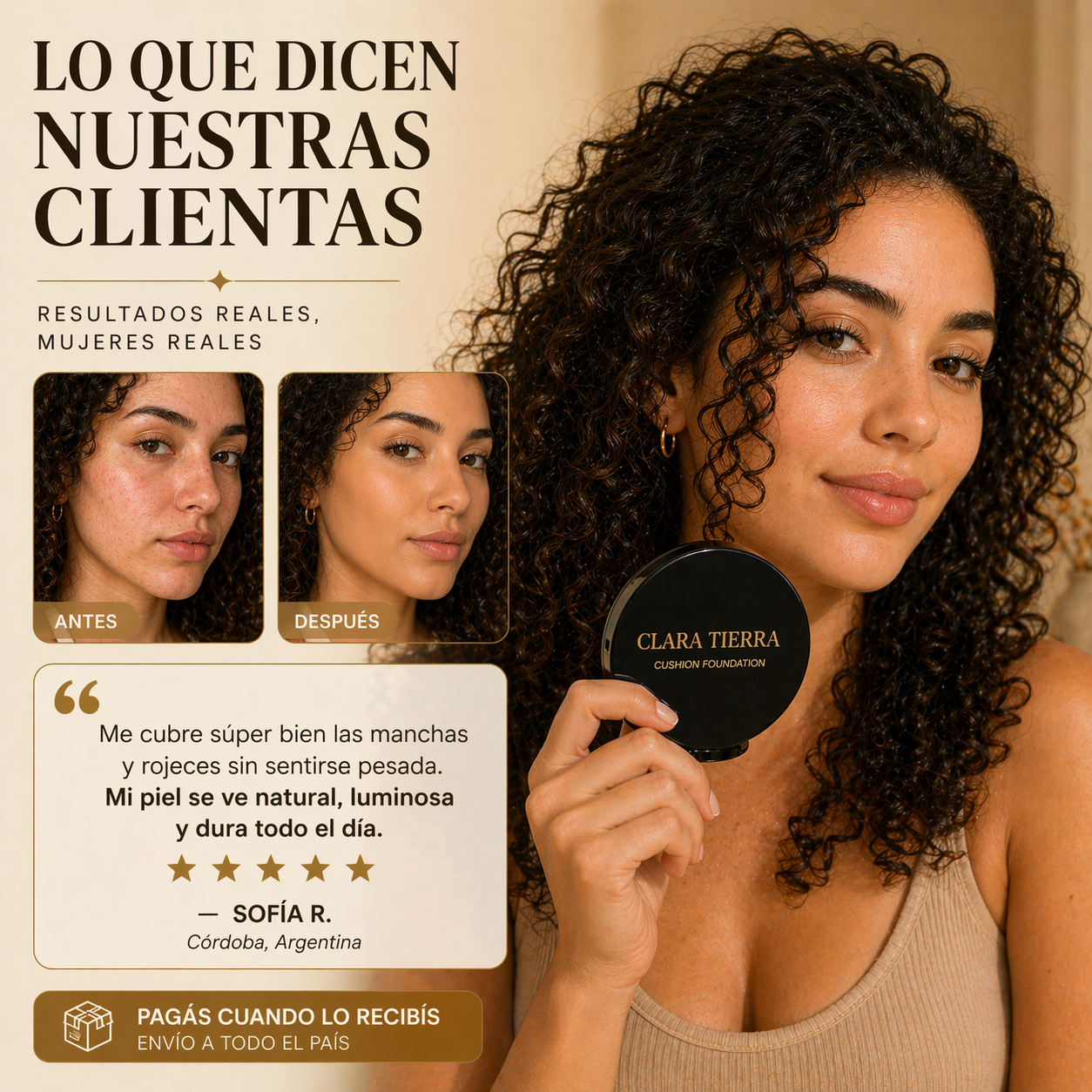 Clara Tierra - Base de Maquillaje Air Cushion