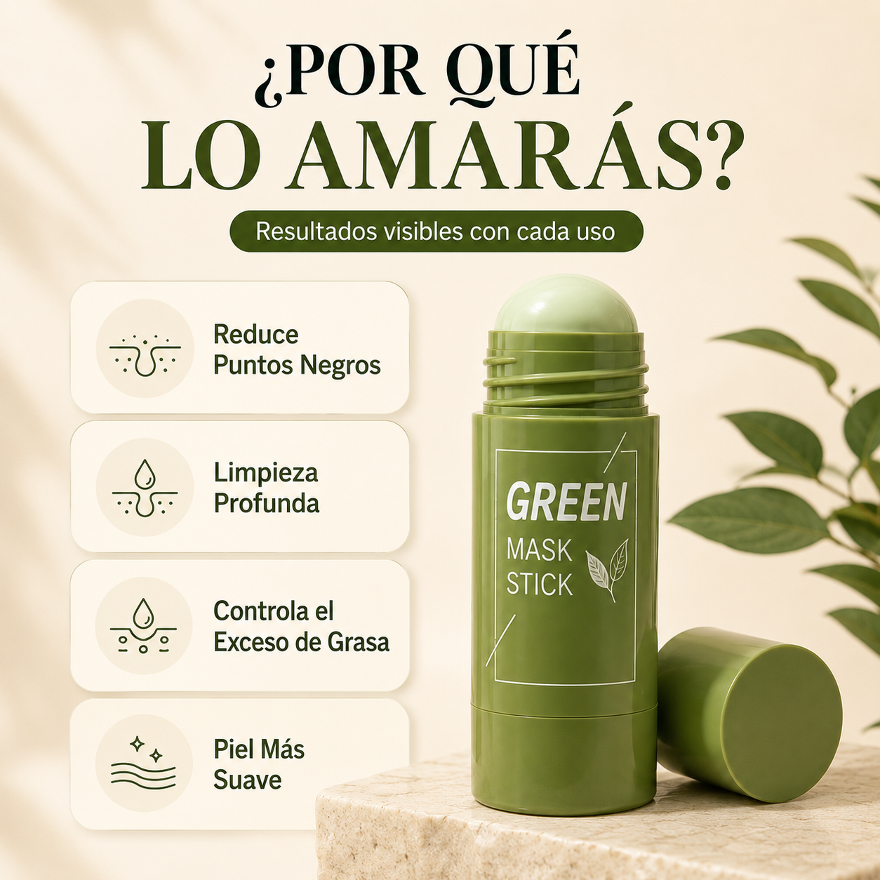 Mascarilla Purificante en Barra de Té Verde