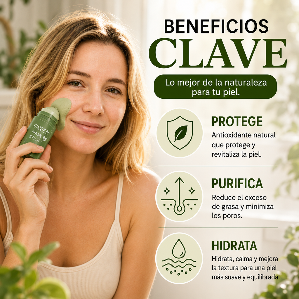 Mascarilla Purificante en Barra de Té Verde