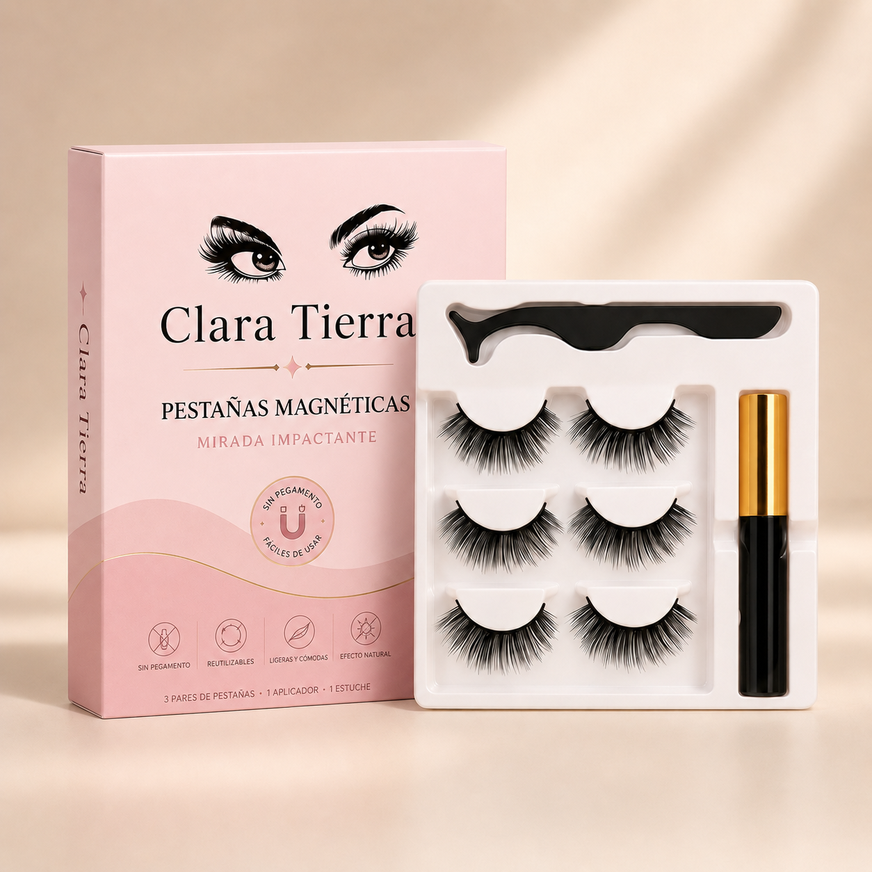 ClaraTierra - Pestañas Magnéticas Premium