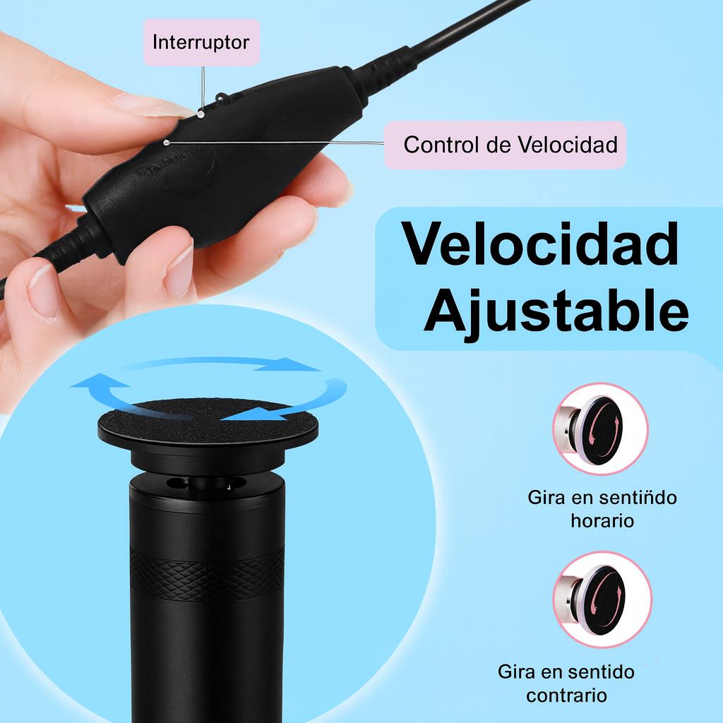 Lima Eléctrica para Pies + 60 Discos de Repuesto GRATIS – Elimina Callos y Durezas al Instante