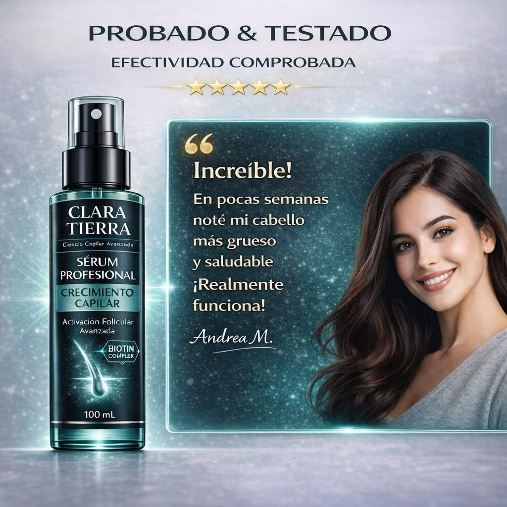 Clara Tierra – Sérum Profesional Crecimiento Capilar