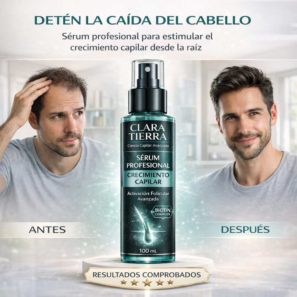 Clara Tierra – Sérum Profesional Crecimiento Capilar