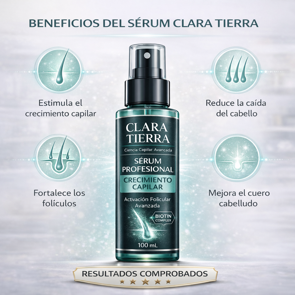 Clara Tierra – Sérum Profesional Crecimiento Capilar