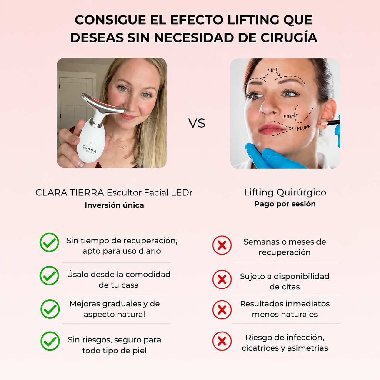 CLARA TIERRA 7-EN-1 Escultor Facial LED