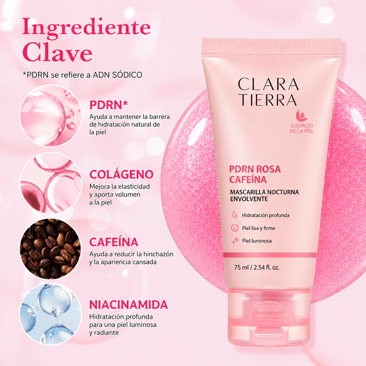 Clara Tierra - Mascarilla Nocturna de PDRN y Cafeína