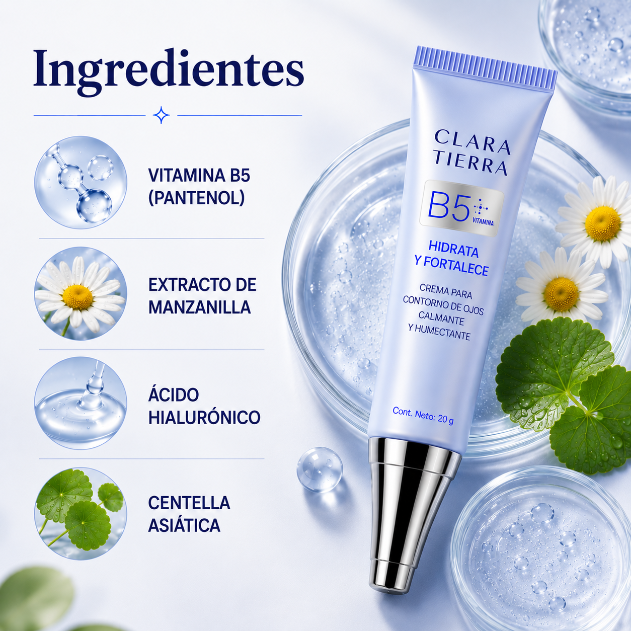 Clara Tierra Mirada Viva - Crema Renovadora para Contorno de Ojos