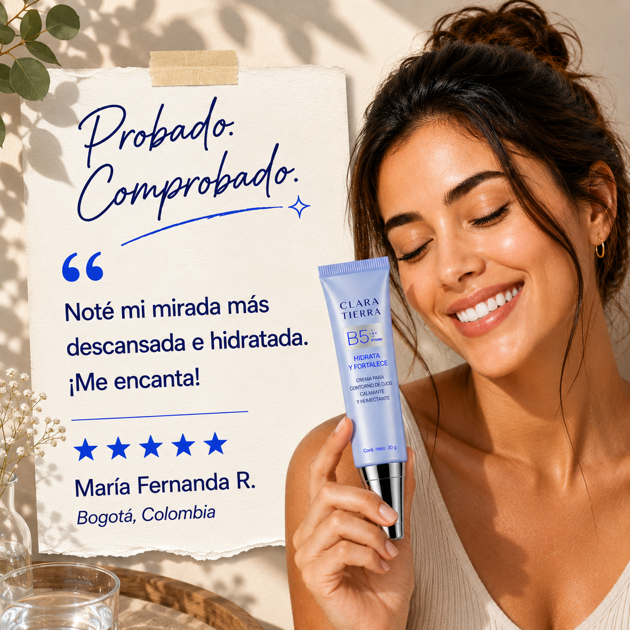 Clara Tierra Mirada Viva - Crema Renovadora para Contorno de Ojos