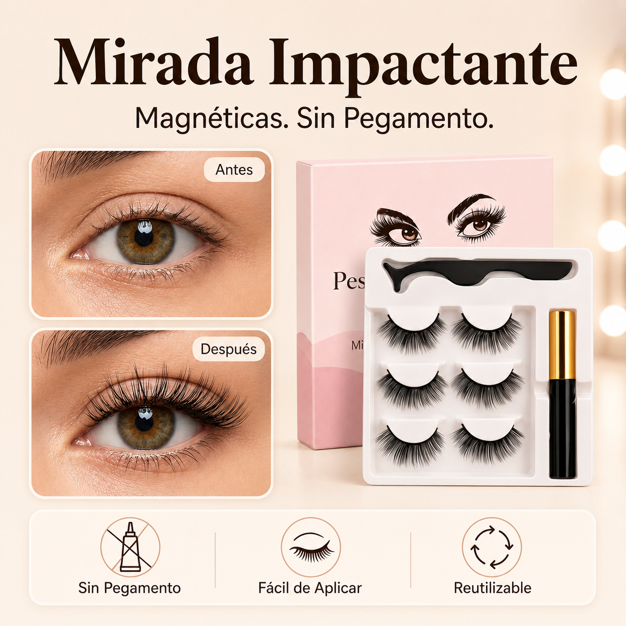 ClaraTierra - Pestañas Magnéticas Premium