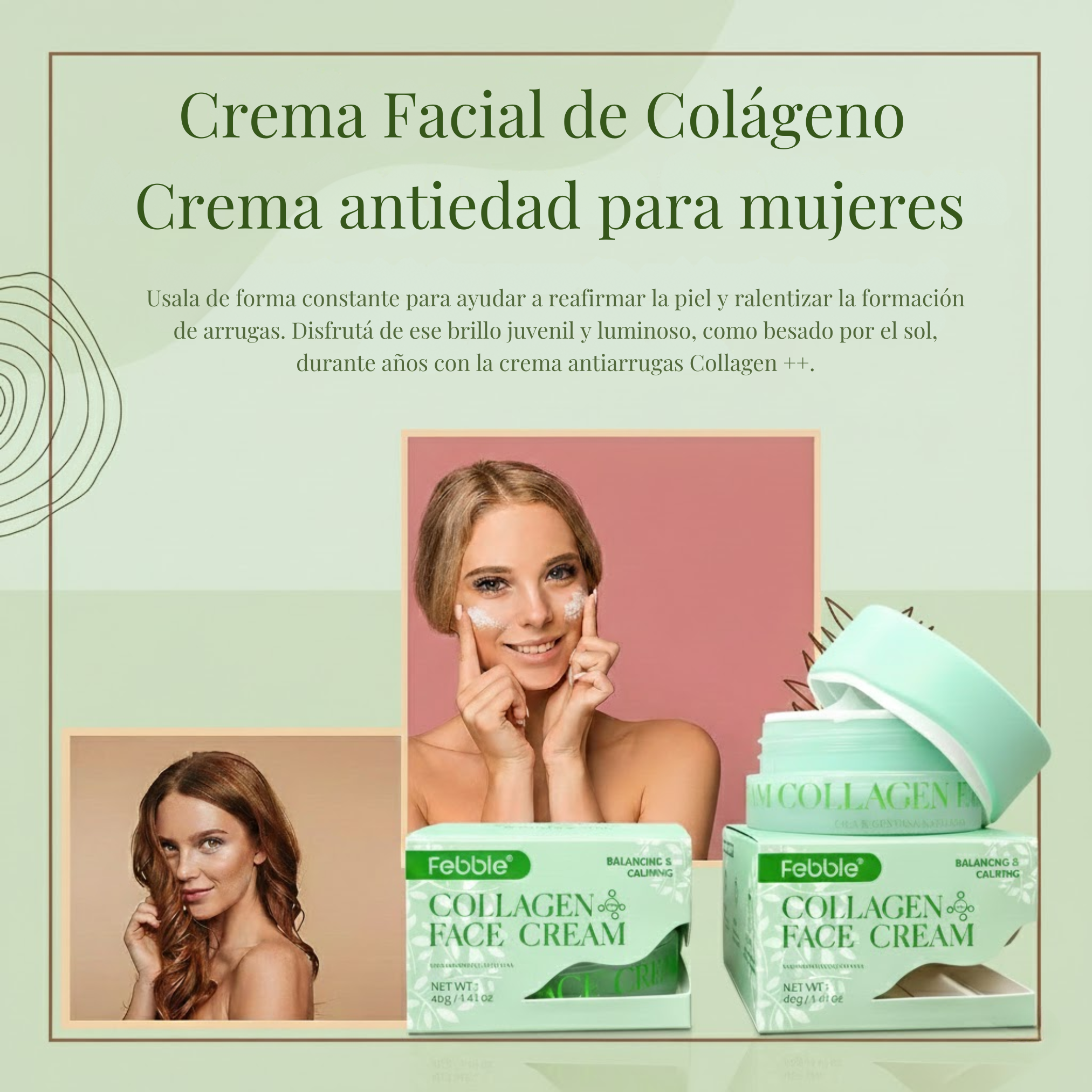 CREMA FACIAL COLAGENO - Hidrata,reafirma y revitaliza tu piel con nuestra crema facial de colágeno.