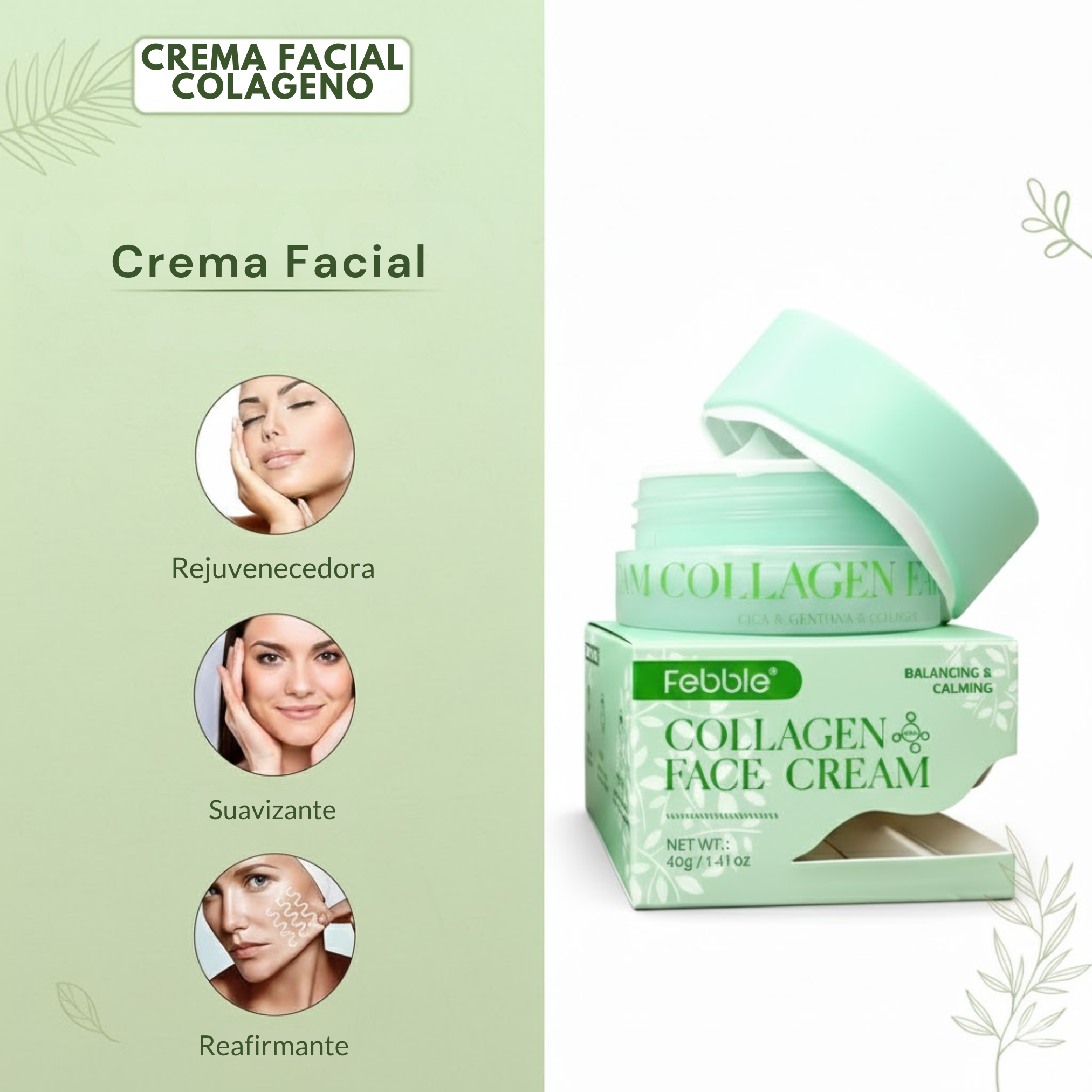 CREMA FACIAL COLAGENO - Hidrata,reafirma y revitaliza tu piel con nuestra crema facial de colágeno.
