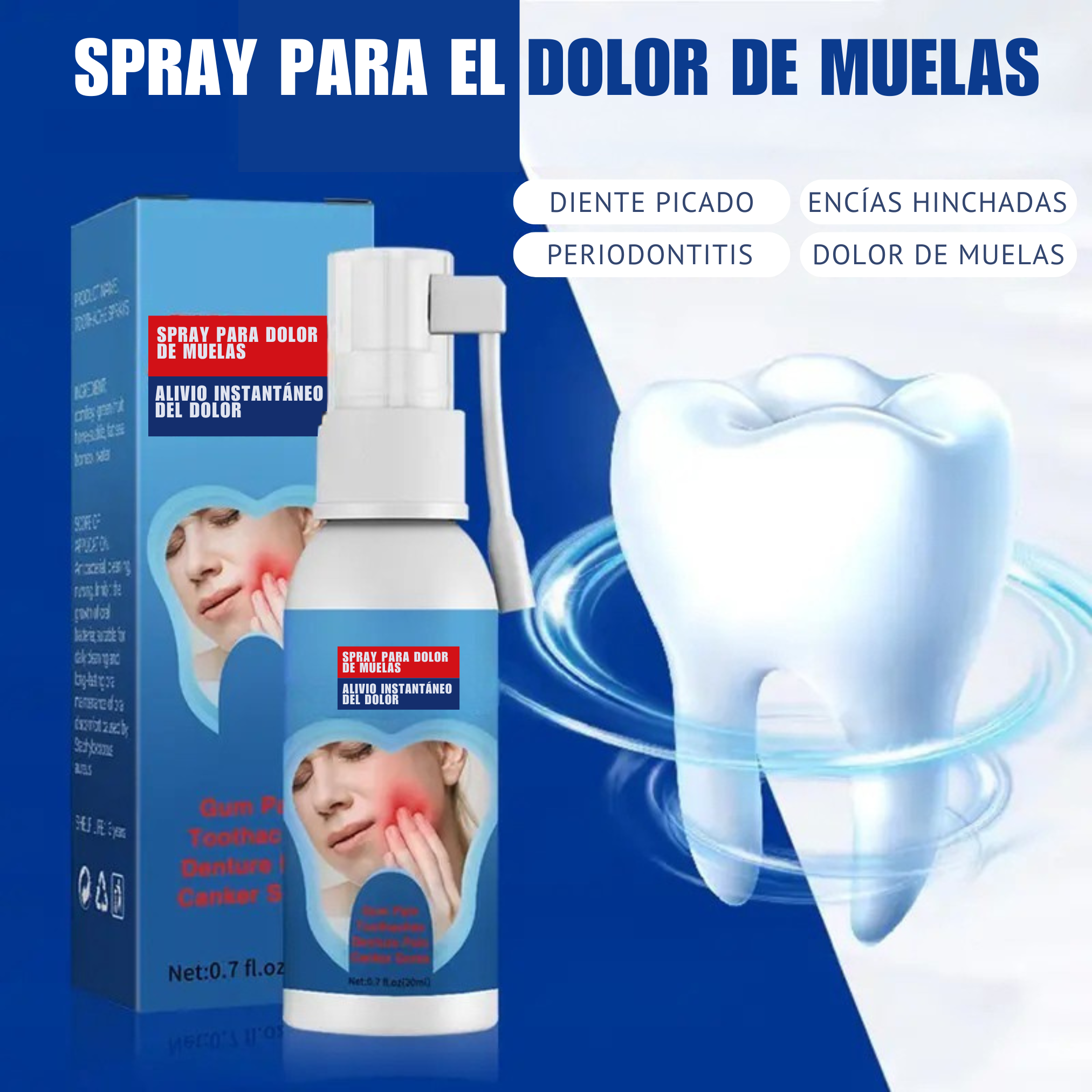CalmaSmile™ - Alivio rápido para el dolor de dientes, encías y dentaduras.