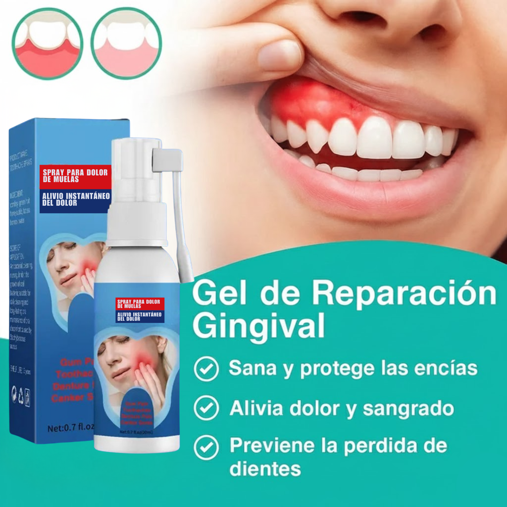 CalmaSmile™ - Alivio rápido para el dolor de dientes, encías y dentaduras.