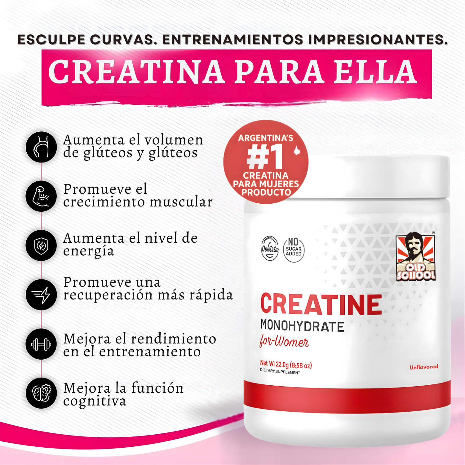 Creatina para mujeres: fórmula especial para aumentar los glúteos